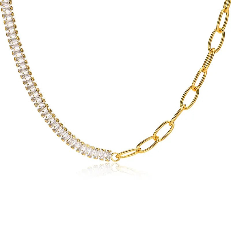 Zirconia Toggle necklace 18k Gold plated